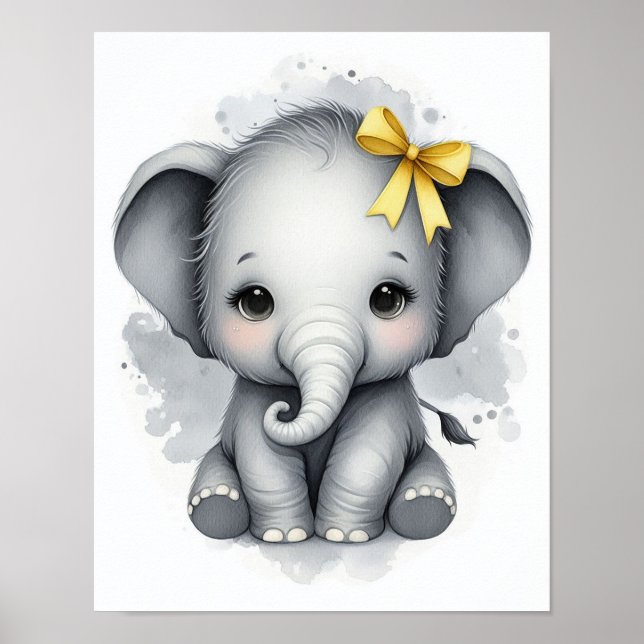 Elefant Djungel Plantskola Väggkonst (Framsidan)