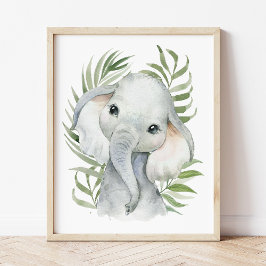 Elefant, Djungeldjur, Safari Djur, Palm Poster