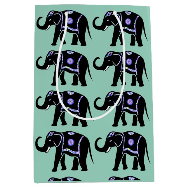 Elefant Djur Abstrakt Dekorativa Mönster (Framsidan)