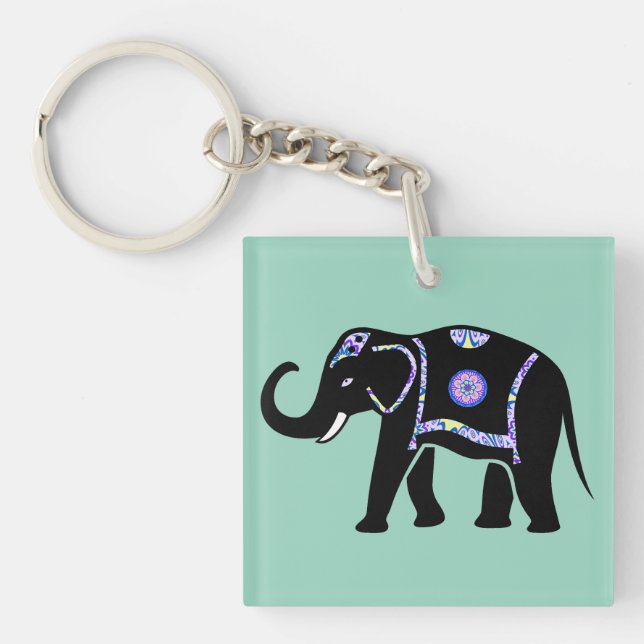 Elefant Djur Abstrakt Dekorativa Mönster (Framsidan)