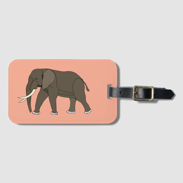 Elefant Djur Bagagebricka (Framsida horisontal)