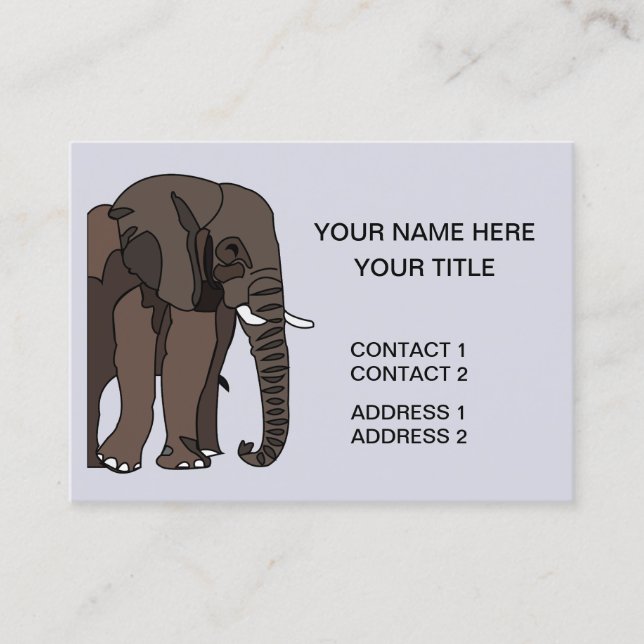 Elefant Djur Konst Visitkort (Framsida)