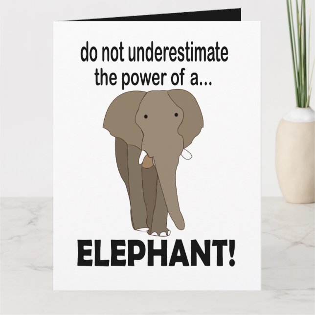 Elefant Djur Safari Rolig Elefant Kort (Framsida)