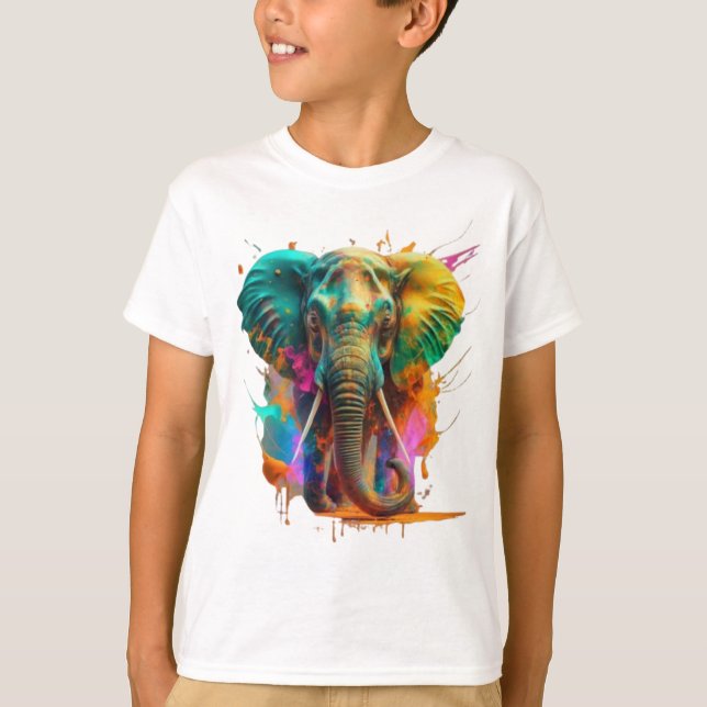 Elefant - djur t shirt (Framsida)