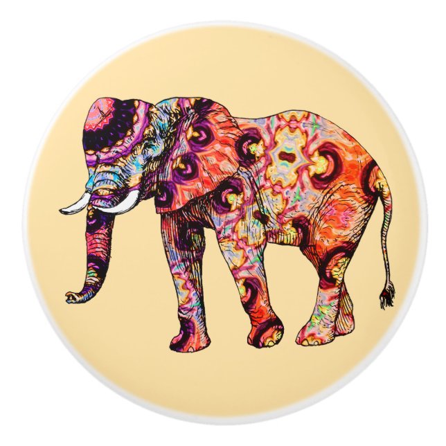 Elefant Djur Traditionella kinesiska mönster  Knopp (Framsidan)