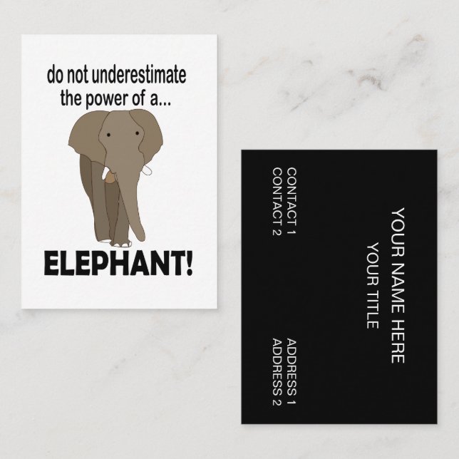 Elefant Djur Vilda Djur Elefant Visitkort (Fram/baksida)