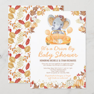 Elefant Drive By Baby Shower Parad Invitation Inbjudningar