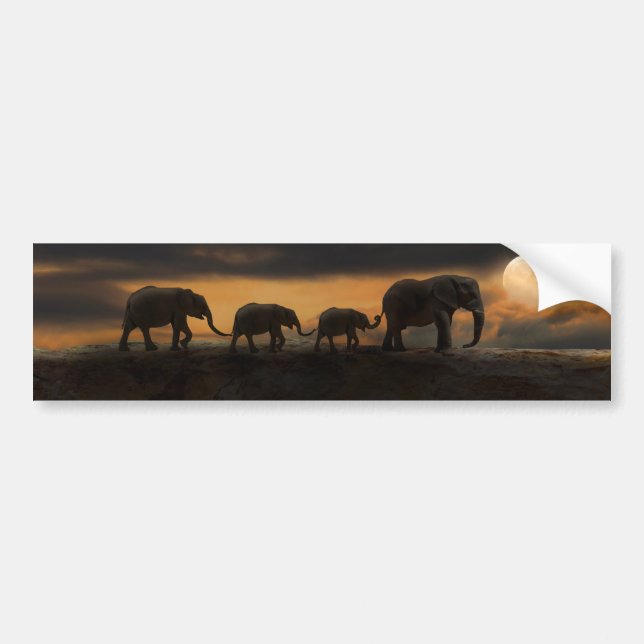 ELEFANT ELEFANTER BUMPERDEKALER BILDEKAL (Framsidan)