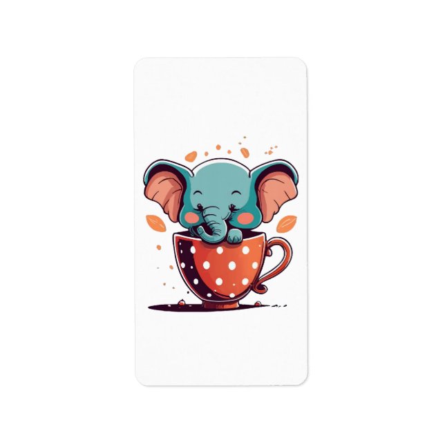 Elefant Elegans Adressetikett (Framsidan)