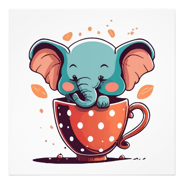 Elefant Elegans Fototryck (Framsidan)