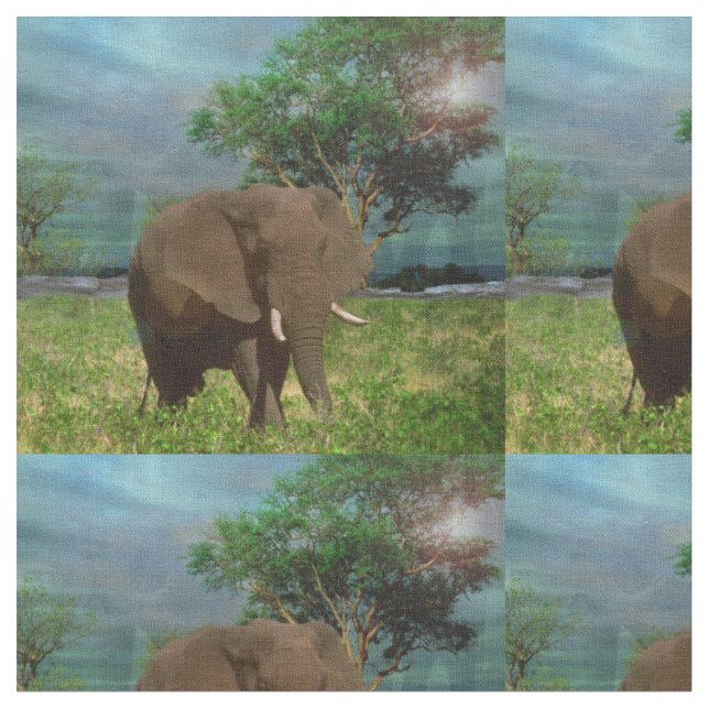 Elefant En Dag I Afrika,  Tyg (Närbild)
