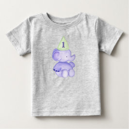 Elefant Ett År Gammal 1:a Födelsedag Bebis Småbarn T Shirt