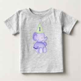 Elefant Ett år gammal 1-års födelsedagsbarn Småbar T Shirt