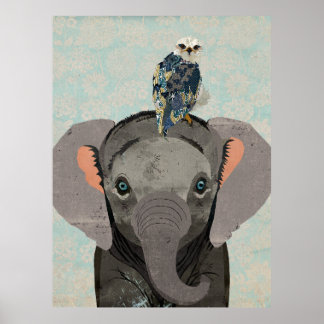ELEFANT & FALCON POSTER