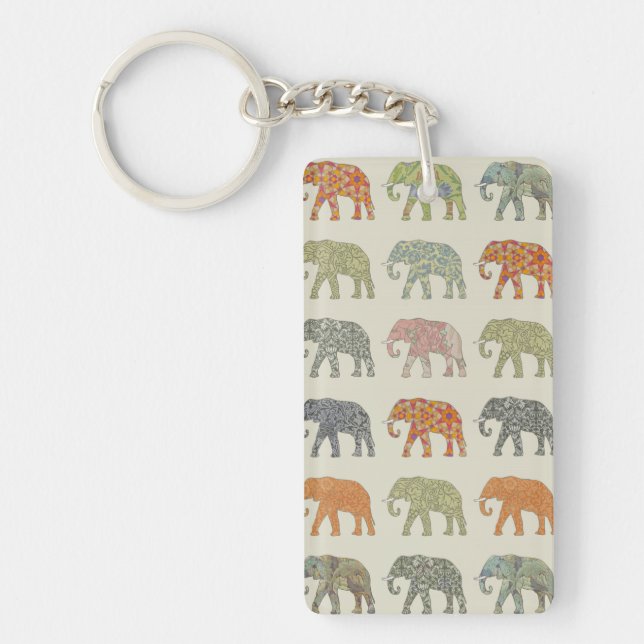 Elefant Färgrik Djurmönster Modern (Framsidan)