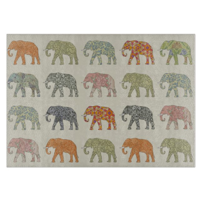 Elefant Färgrik Djurmönster Modern (Framsidan)