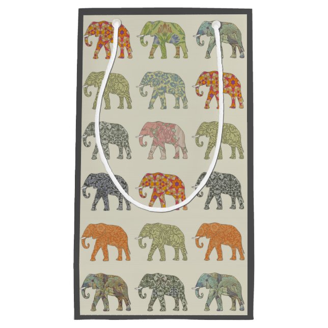 Elefant Färgrik Djurmönster Modern (Framsidan)