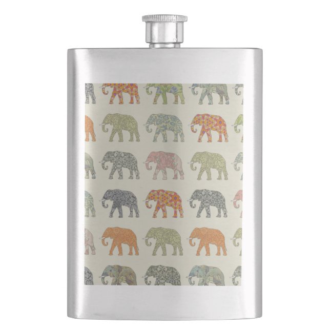 Elefant Färgrik Djurmönster Modern Fickplunta (Framsidan)