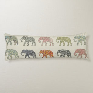 Elefant Färgrik Djurmönster Modern Kroppskudde