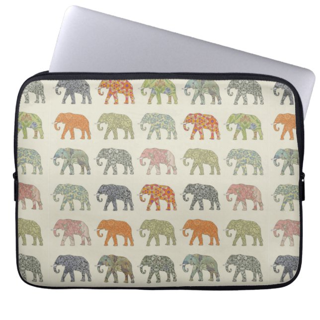 Elefant Färgrik Djurmönster Modern Laptop Fodral (Framsidan)