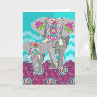 Elefant Festival Blank Greeting Card Kort
