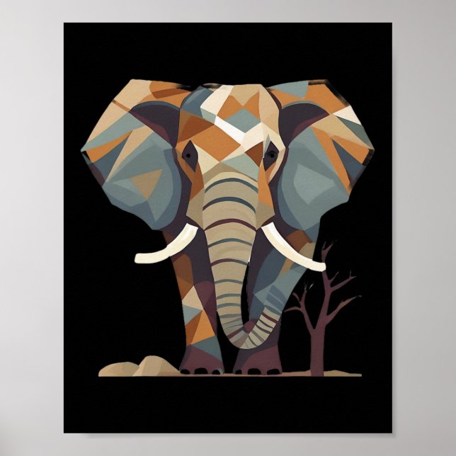 Elefant Fläkt Snyggt Konstnärlig Spara Elephants Poster (Framsidan)