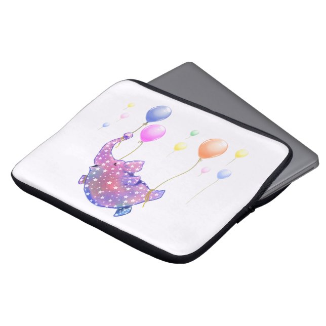 Elefant Flies Laptop sleeve Colorful Balloations (Framsida topp)