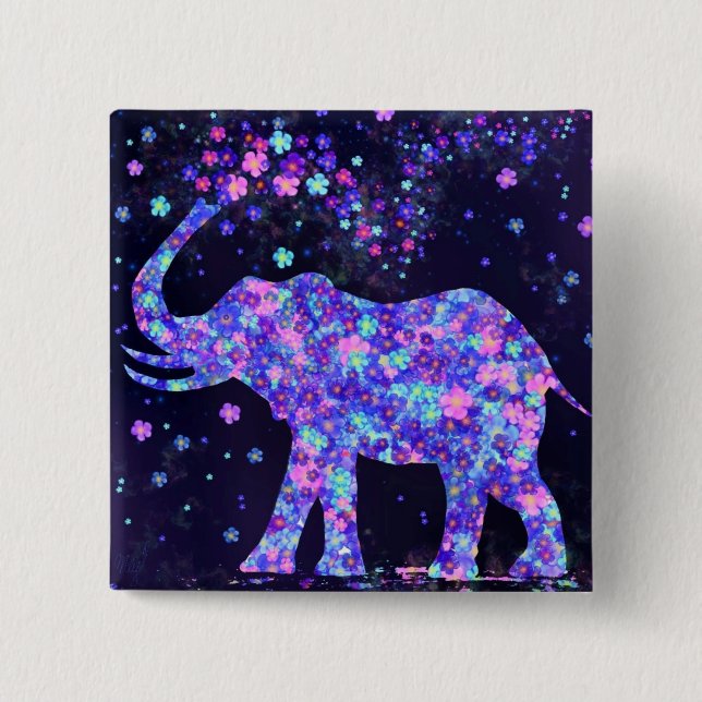 Elefant Flowers - Lägg till Bild / text / Namn Knapp (Framsida)