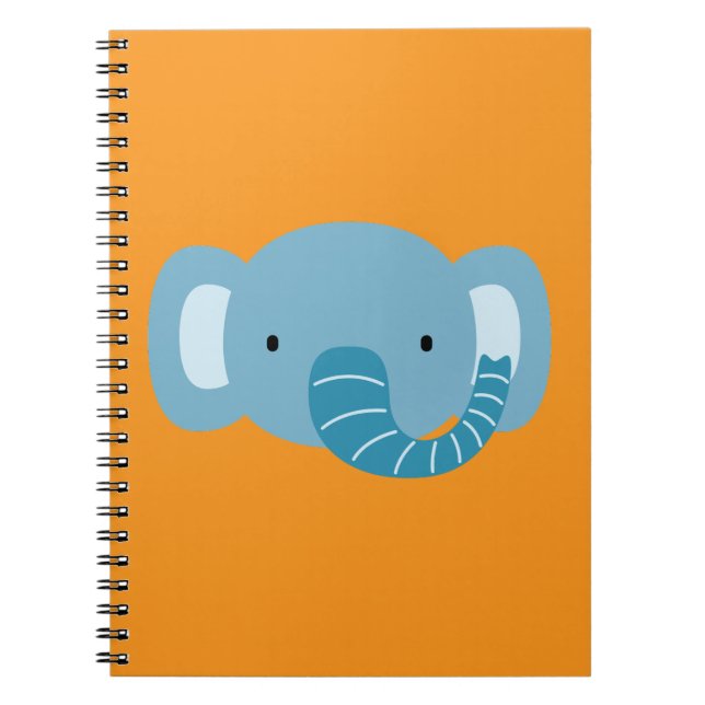 Elefant Födelsedag Barn Konst Anteckningsbok (Framsidan)