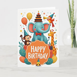 Elefant Födelsedags Konstkort Kort