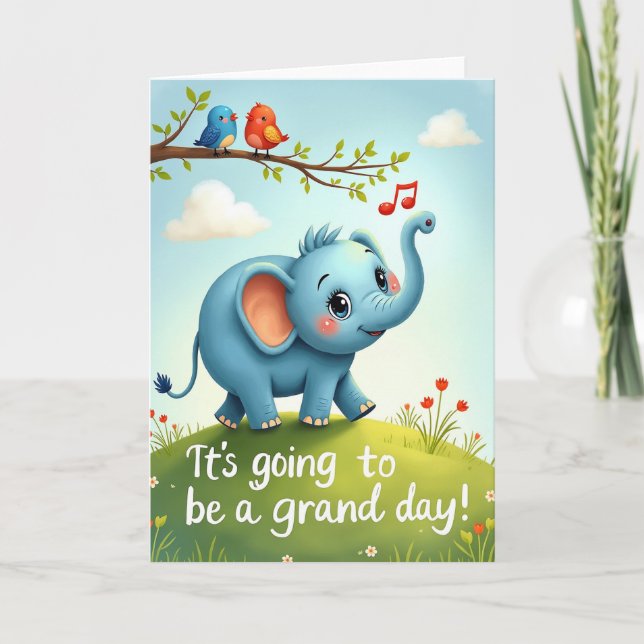 Elefant Födelsedagsglädjekort Kort (Framsida)