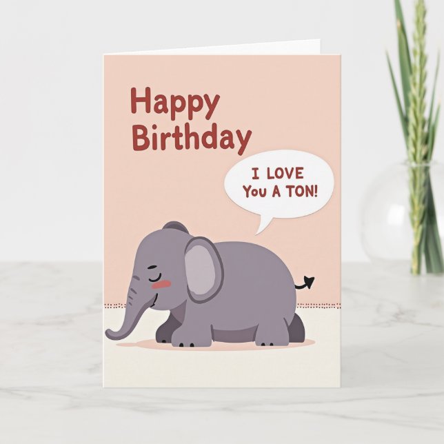 Elefant Födelsedagsönskningskort Kort (Framsida)