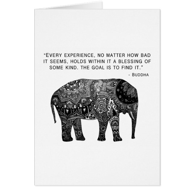 Elefant för Buddha Hennavishet Hälsningskort (Framsidan)