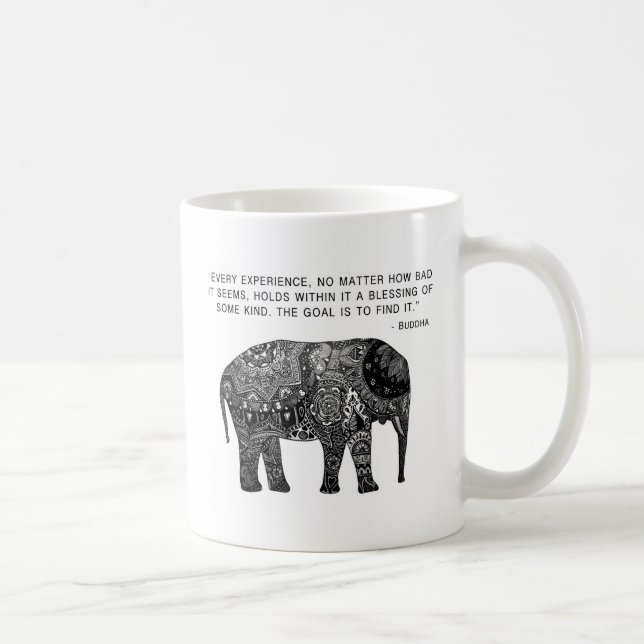 Elefant för Buddha Hennavishet Kaffemugg (Höger)
