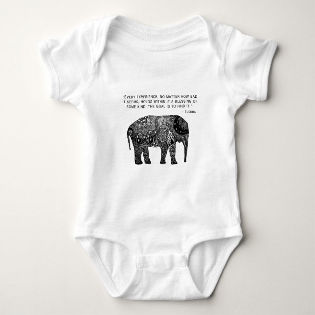 Elefant för Buddha Hennavishet T-shirt (Framsida)