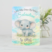 Elefant Första Födelsedag Låt Oss Göra Lite Stort