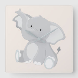 Elefant förtrollning fyrkantig klocka