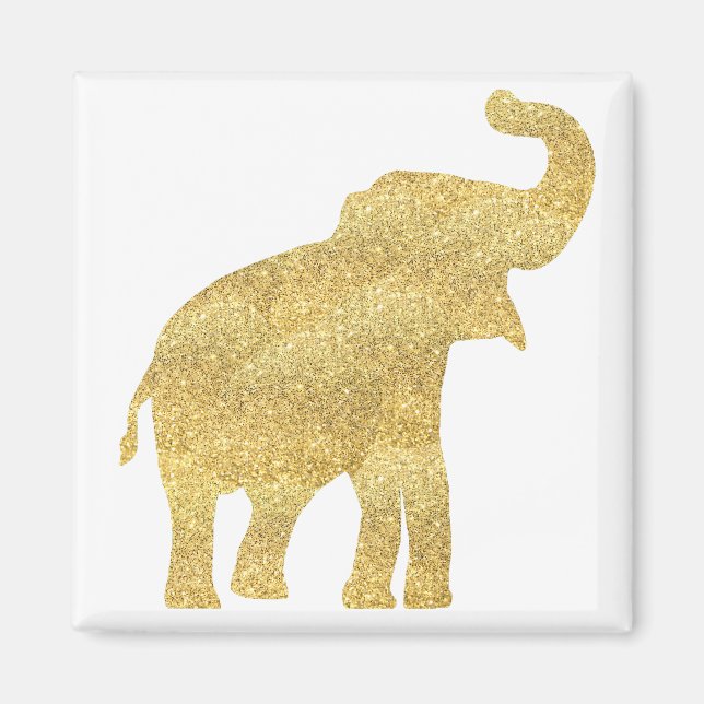 elefant från Faux guld glitter baby Magnet (Framsidan)