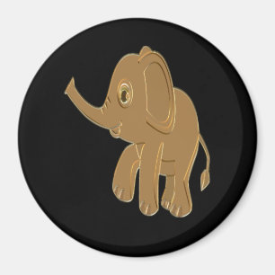 elefant från guld baby som tittar in i himlar magnet