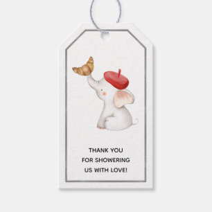 Elefant Fransk Kön Neutral Baby Shower Gift T Presentetikett