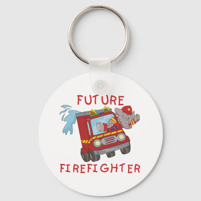 Elefant Future Firefighter Tshirts och Gifts Nyckelring (Framsida)