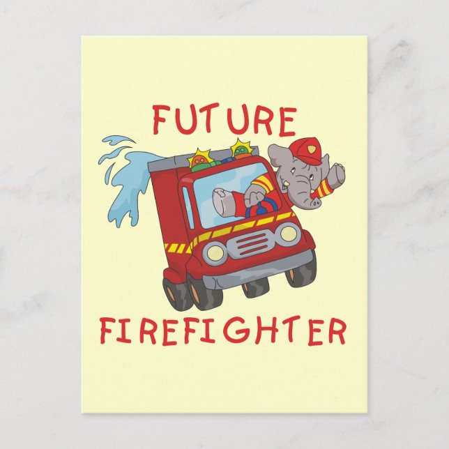 Elefant Future Firefighter Tshirts och Gifts Vykort (Framsida)