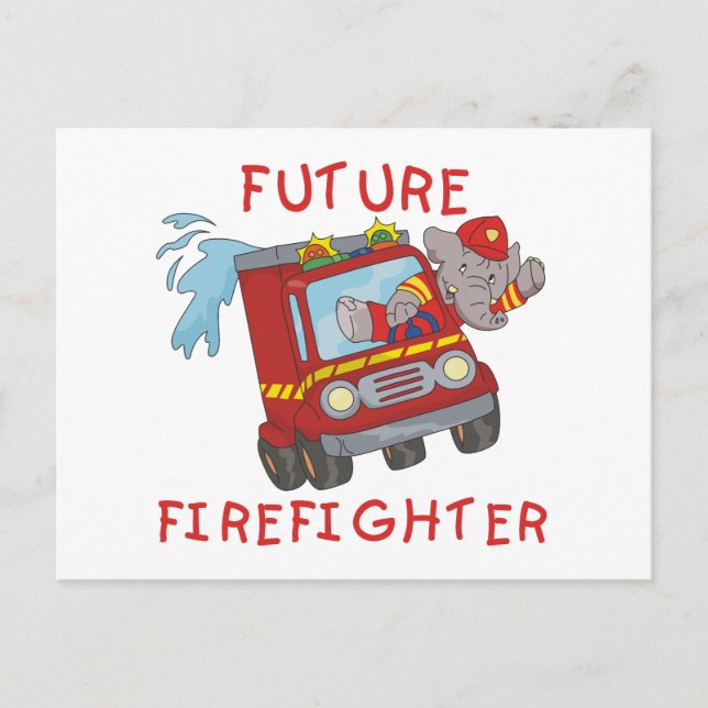 Elefant Future Firefighter Tshirts och Gifts Vykort (Framsida)