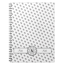 Elefant Geometric Monogram Black and White Anteckningsbok