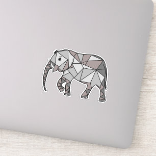 Elefant Geometric Simple Linjer White and Black Klistermärken