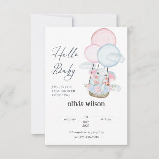 elefant giraff baby design Inbjudan