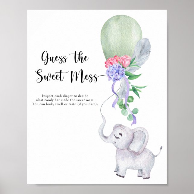 Elefant - gissa den söta röra poster (Framsidan)