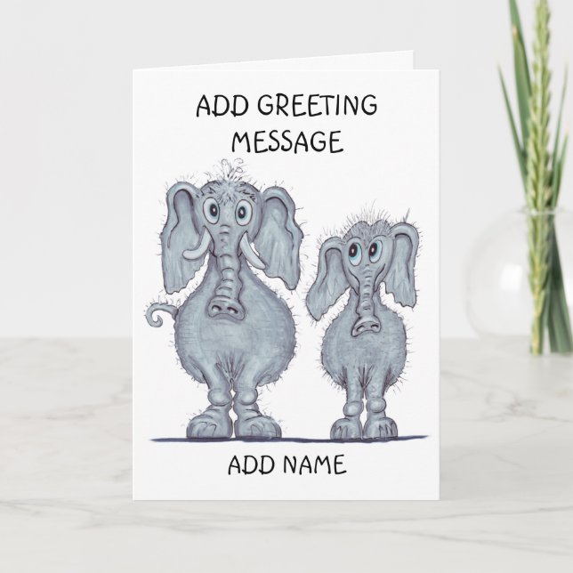 Elefant Glömmer Aldrig Kort (Framsida)