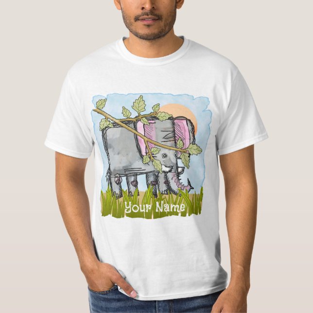 Elefant gömmer sig  t shirt (Framsida)