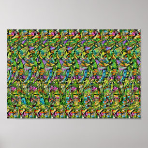 Elefant - Gömt 3D-utskrift Poster